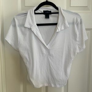 Preppy White Crop Top